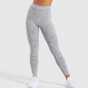GYM SHARK Fleur Textured Gray Marled Leggings